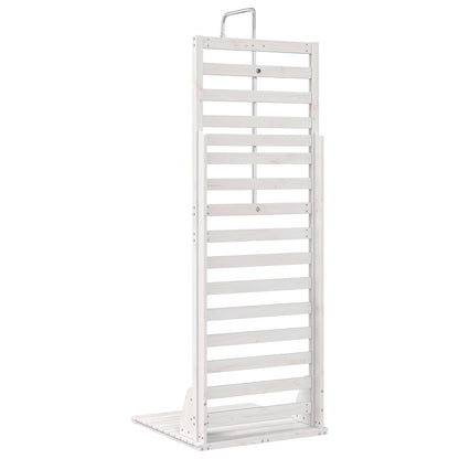Outdoor Shower 225 cm Solid Pine Wood and Stainless Steel White