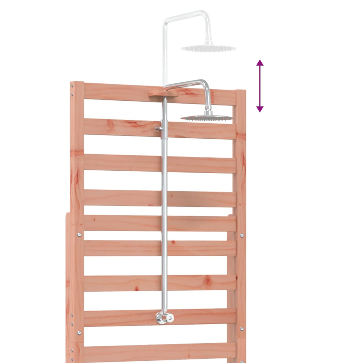 Outdoor Shower 225 cm Solid Douglas Wood and Stainless Steel