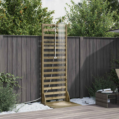 Outdoor Shower 225 cm Impregnated Pine Wood and Stainless Steel