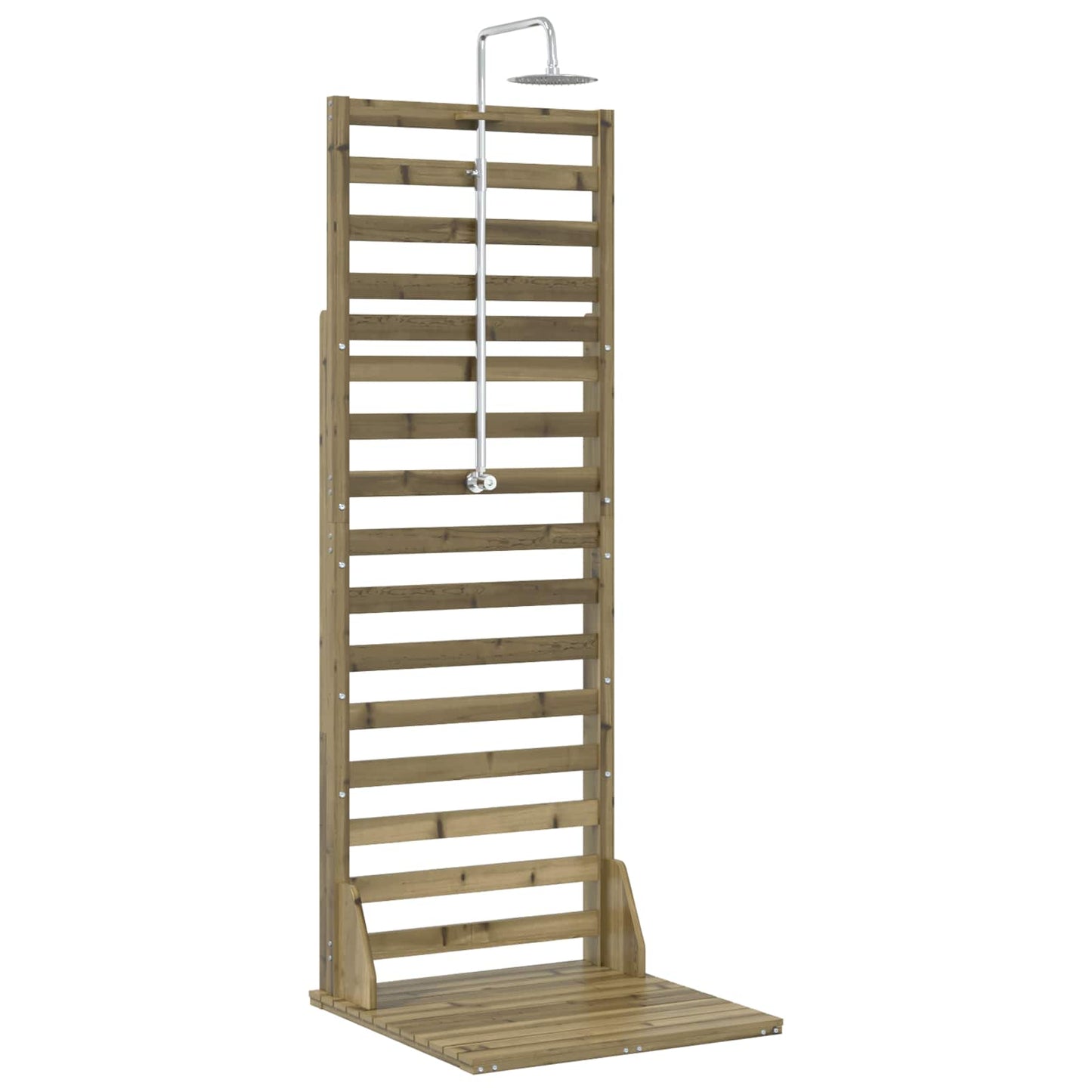 Outdoor Shower 225 cm Impregnated Pine Wood and Stainless Steel
