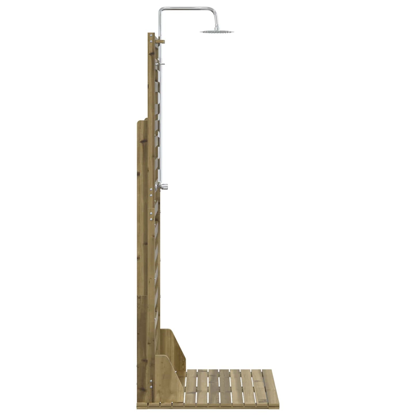 Outdoor Shower 225 cm Impregnated Pine Wood and Stainless Steel