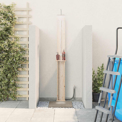 Outdoor Shower 246 cm Solid Pine Wood and Stainless Steel