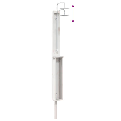 Outdoor Shower 246 cm Solid Pine Wood and Stainless Steel White