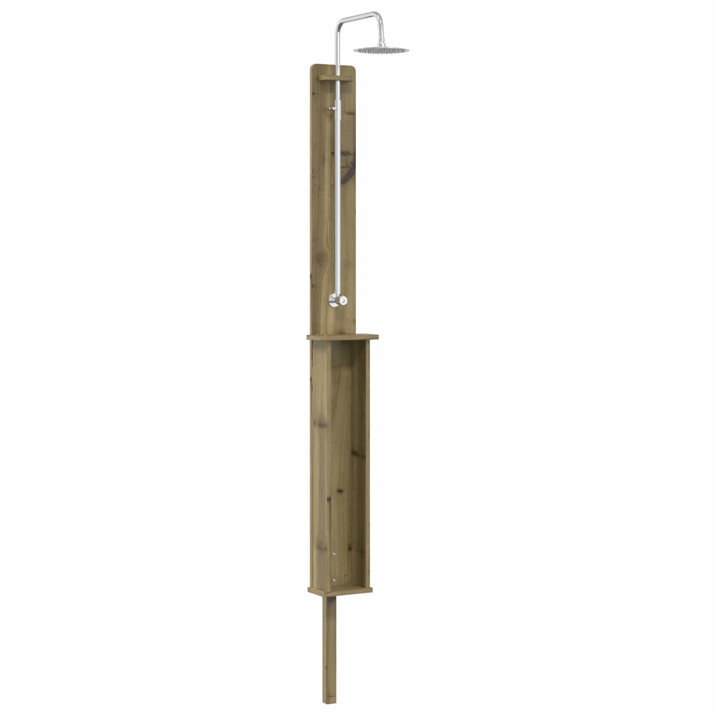 Outdoor Shower 246 cm Impregnated Pine Wood and Stainless Steel