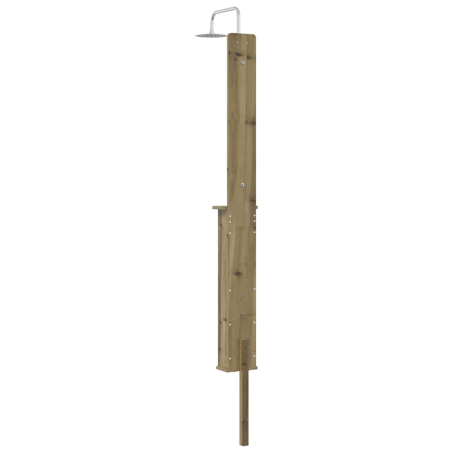 Outdoor Shower 246 cm Impregnated Pine Wood and Stainless Steel