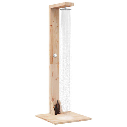 Outdoor Shower 210 cm Solid Pine Wood and Stainless Steel