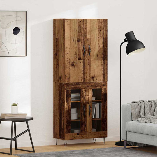 Highboard 2 pcs Old Wood 69.5 x 34 x 180 cm Engineered Wood
