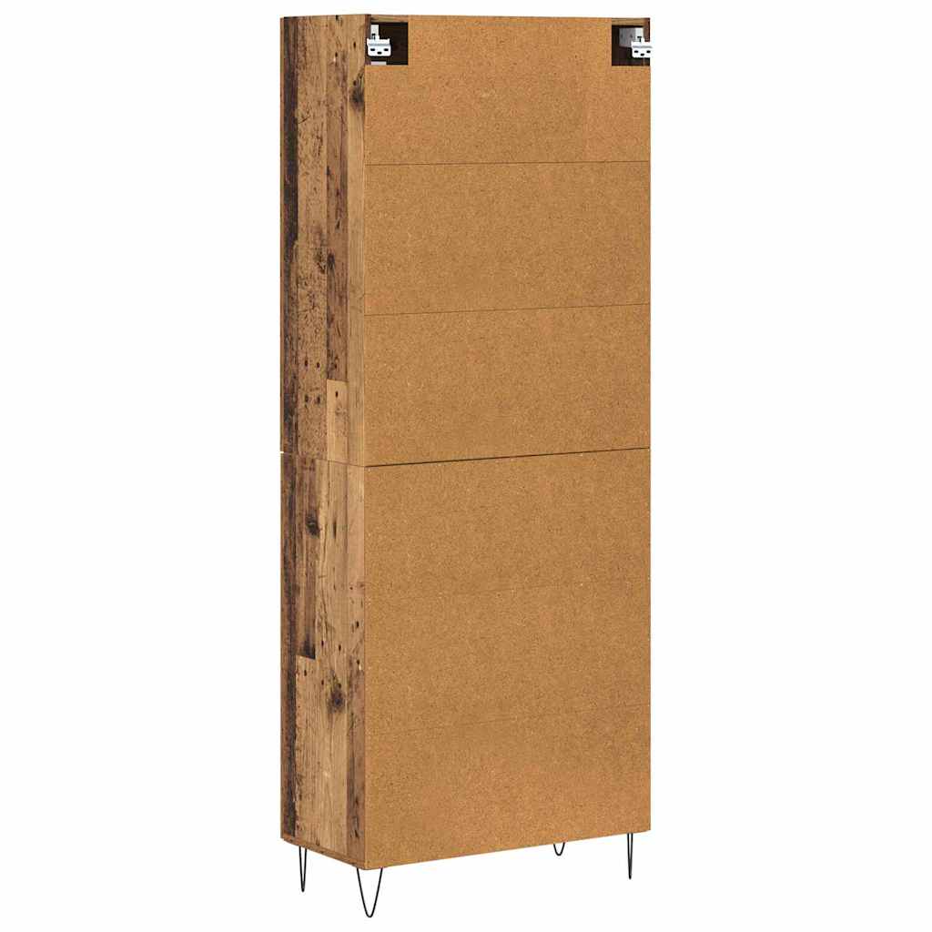 Highboard 2 pcs Old Wood Engineered Wood and Glass