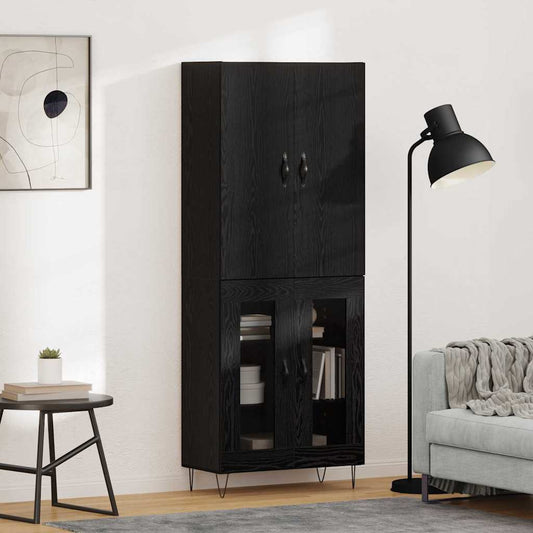 Highboard 2 pcs Black Oak 69.5 x 34 x 180 cm Engineered Wood