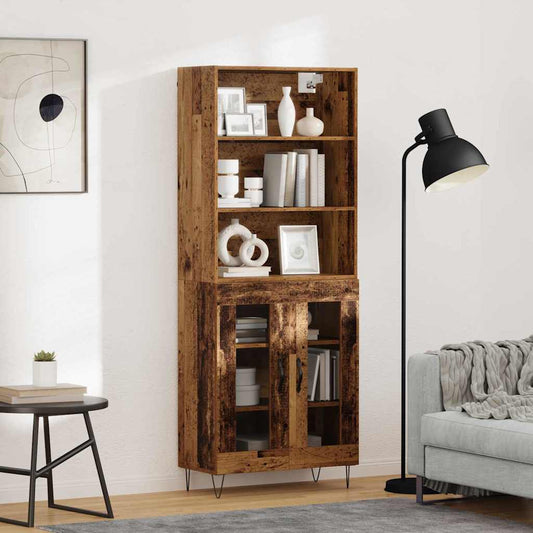 Highboard 2 pcs Old Wood 69.5 x 34 x 180 cm