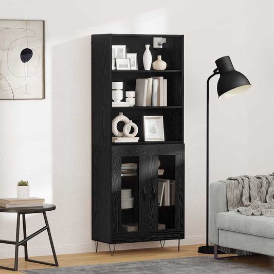 Highboard 2 pcs Black Oak 69.5 x 34 x 180 cm