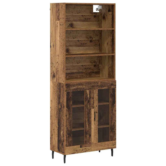 Highboard 2 pcs Old Wood 69.5 x 32.5 x 180 cm Engineered Wood