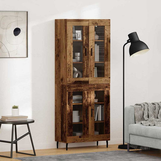 Highboard 2 pcs Old Wood 69.5 x 34 x 180 cm Engineered Wood