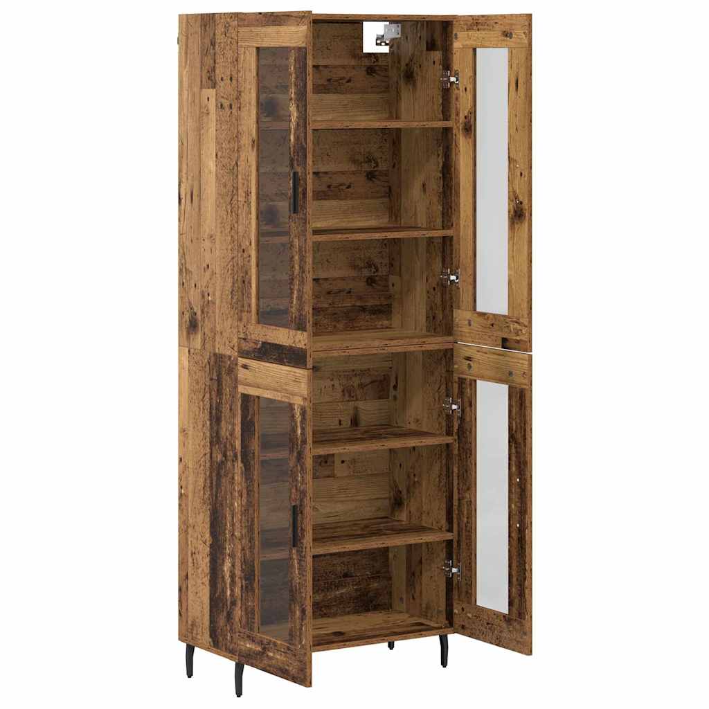 Highboard 2 pcs Old Wood Engineered Wood and Glass