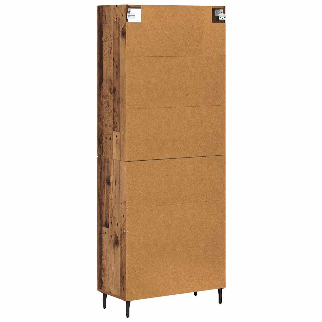 Highboard 2 pcs Old Wood Engineered Wood and Glass
