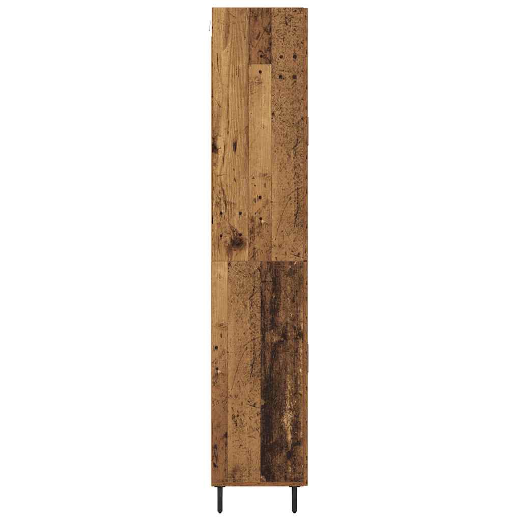 Highboard 2 pcs Old Wood Engineered Wood and Glass