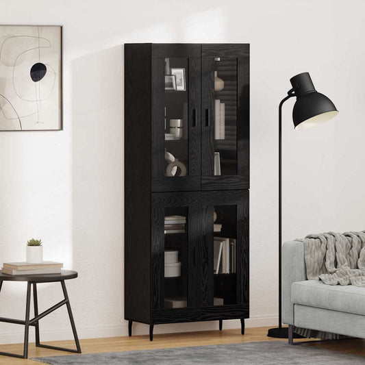 Highboard 2 pcs Black Oak 69.5 x 34 x 180 cm Engineered Wood