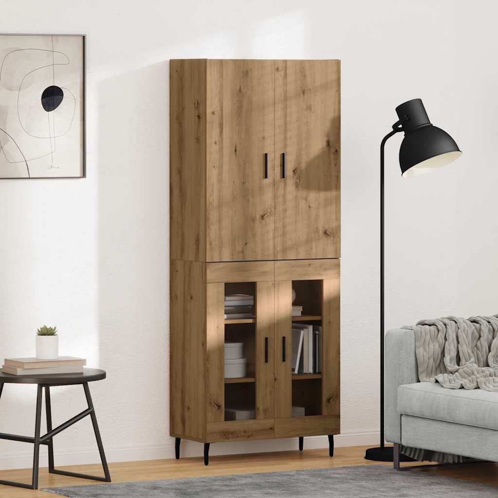 Highboard 2 pcs Old Wood 69.5 x 34 x 180 cm Engineered Wood