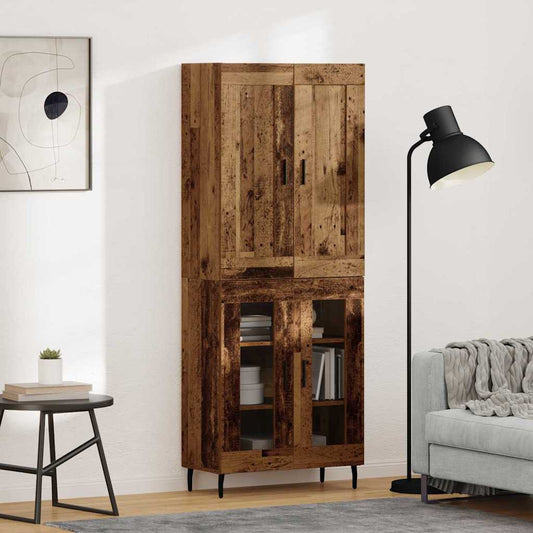 Highboard 2 pcs Old Wood 69.5 x 34 x 180 cm Engineered Wood