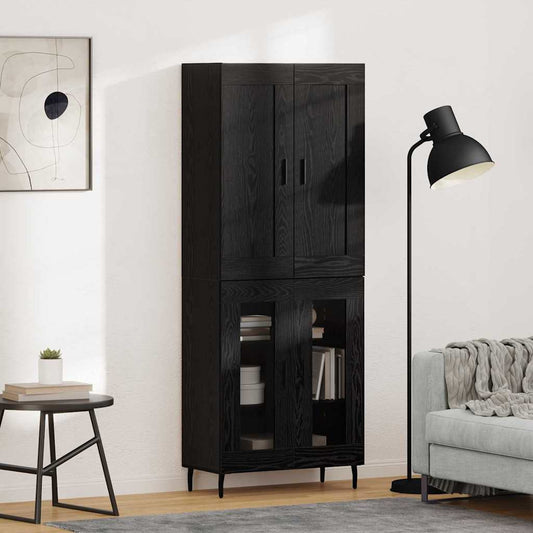 Highboard 2 pcs Black Oak 69.5 x 34 x 180 cm Engineered Wood