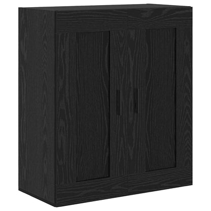Highboard 2 pcs Black Oak Engineered Wood