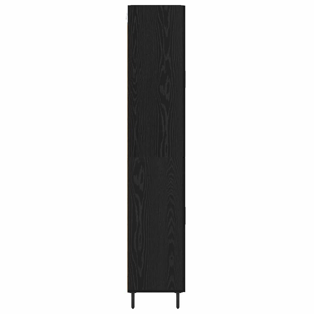 Highboard 2 pcs Black Oak Engineered Wood
