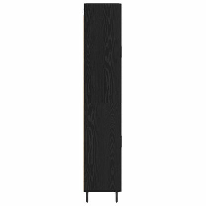 Highboard 2 pcs Black Oak Engineered Wood