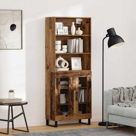 Highboard 2 pcs Old Wood 69.5 x 34 x 180 cm