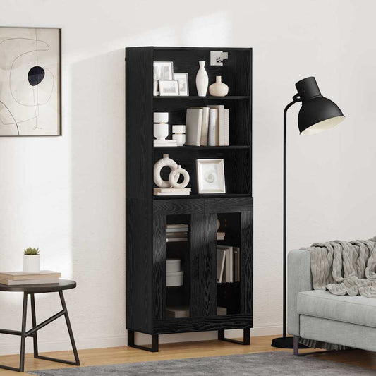 Highboard 2 pcs Black Oak 69.5 x 34 x 180 cm