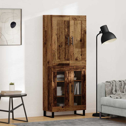 Highboard 2 pcs Old Wood 69.5 x 34 x 180 cm