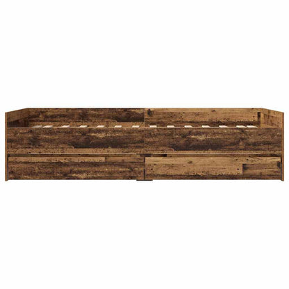 Bed Frame with Drawer Old Wood 90 x 200 cm Solid Pine Wood