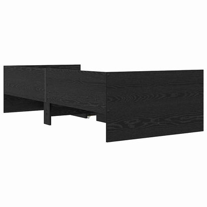 Bed Frame with Drawer Black Oak 90 x 190 cm Solid Pine Wood