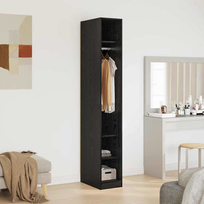 Wardrobe with Shelf Black Oak 50 x 30 x 200 cm Engineered Wood