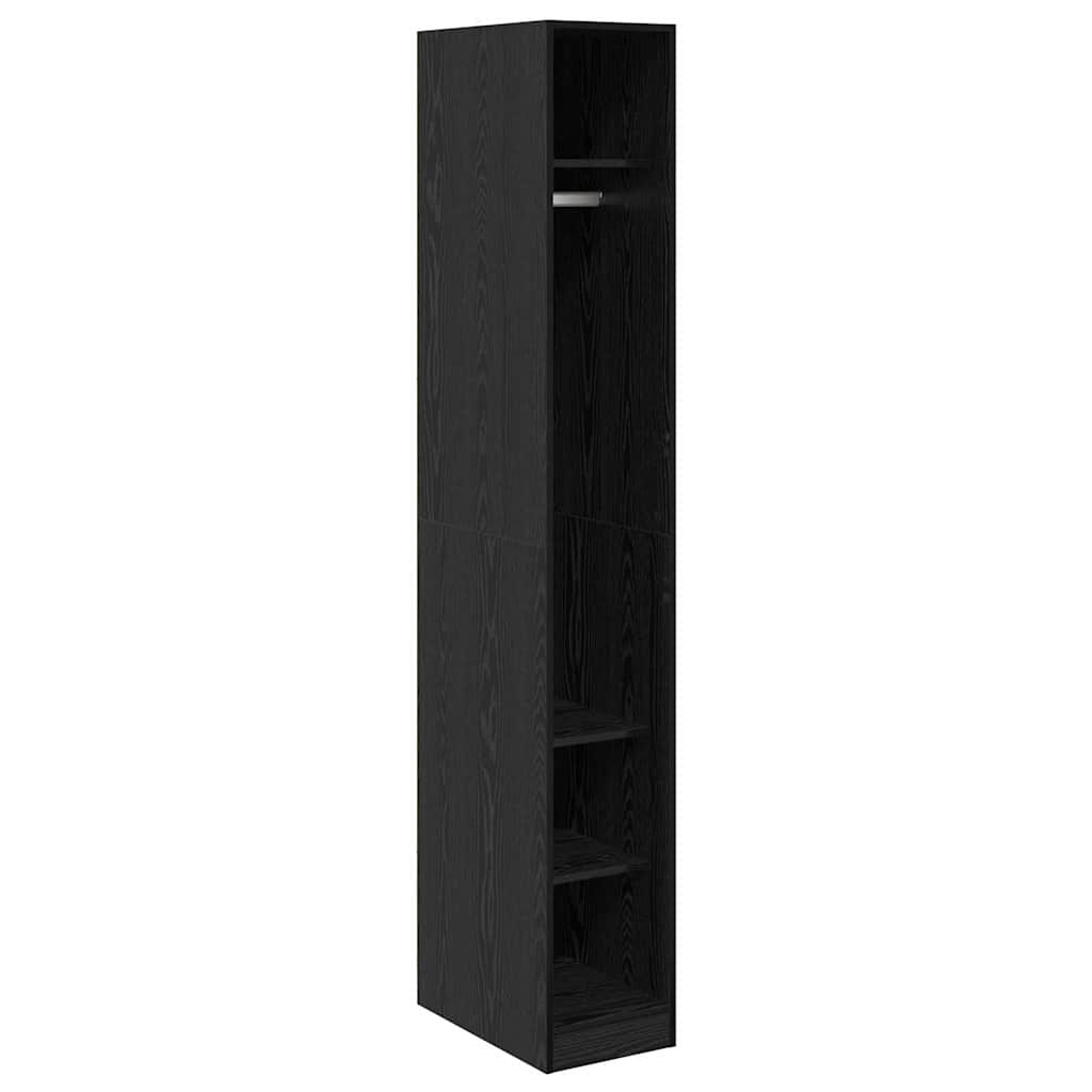 Wardrobe with Shelf Black Oak 50 x 30 x 200 cm Engineered Wood