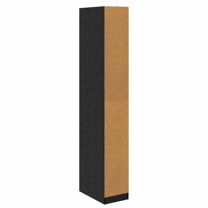 Wardrobe with Shelf Black Oak 50 x 30 x 200 cm Engineered Wood