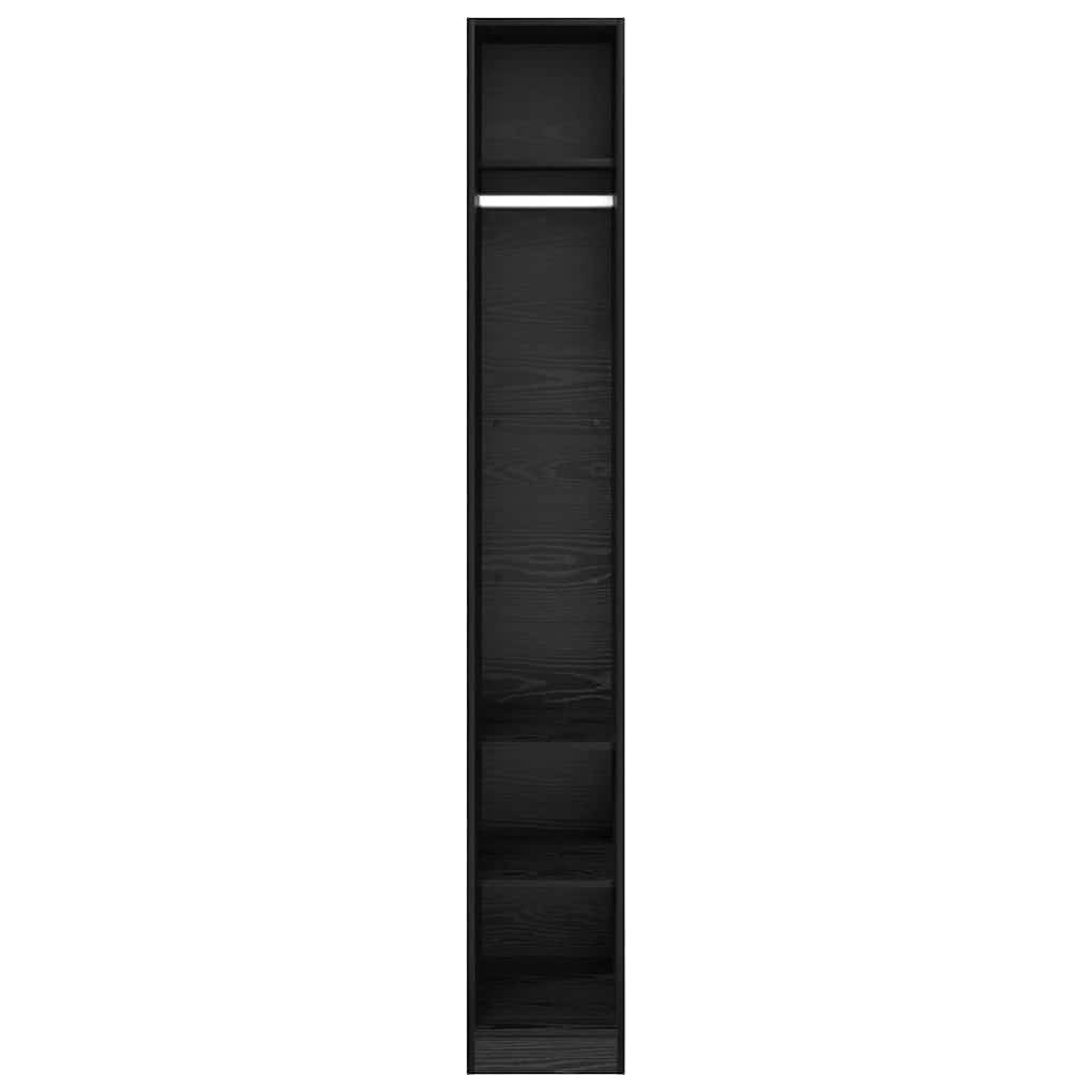 Wardrobe with Shelf Black Oak 50 x 30 x 200 cm Engineered Wood
