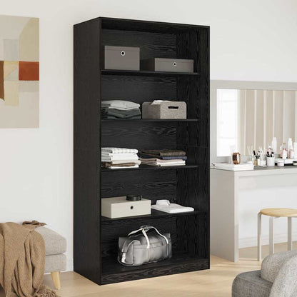 Wardrobe with Shelf Black Oak 100 x 50x 200 cm Engineered Wood