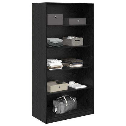 Wardrobe with Shelf Black Oak 100 x 50x 200 cm Engineered Wood