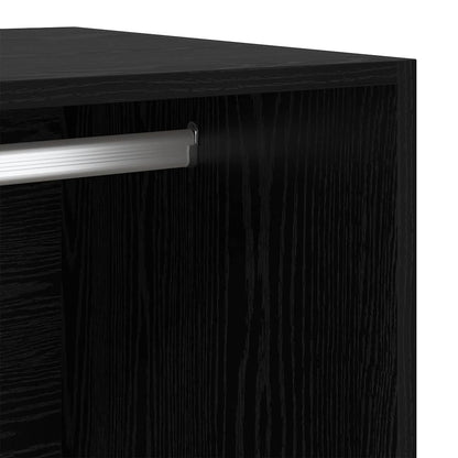 Wardrobe with Drawer Black Oak 50 x 30 x 200 cm Engineered Wood
