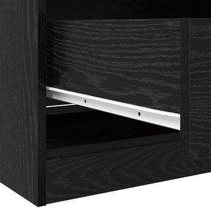 Wardrobe with Drawer Black Oak 50 x 30 x 200 cm Engineered Wood