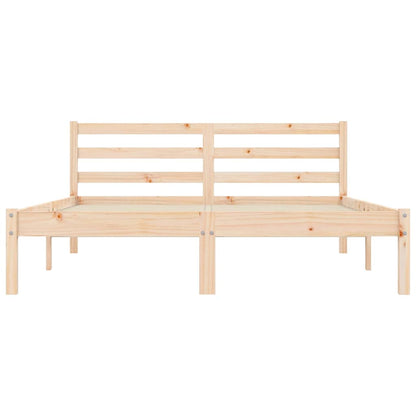 Bed Frame Natural 208.5 x 157.5 x 69.5 cm Solid Pine Wood
