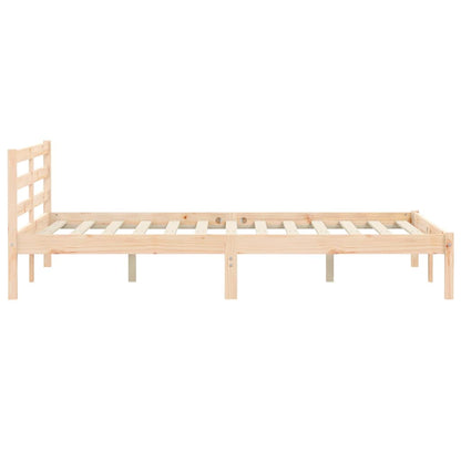 Bed Frame Natural 208.5 x 157.5 x 69.5 cm Solid Pine Wood