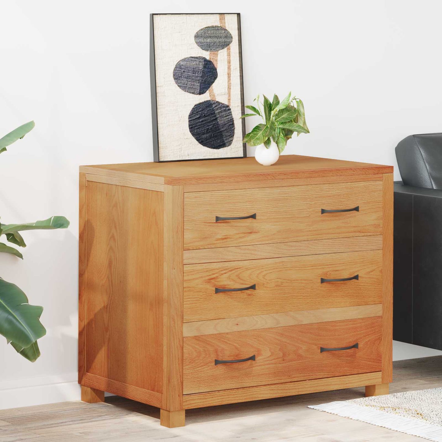 Cabinet with Drawer Brown 80 x 50 x 70 cm Solid Oak Wood