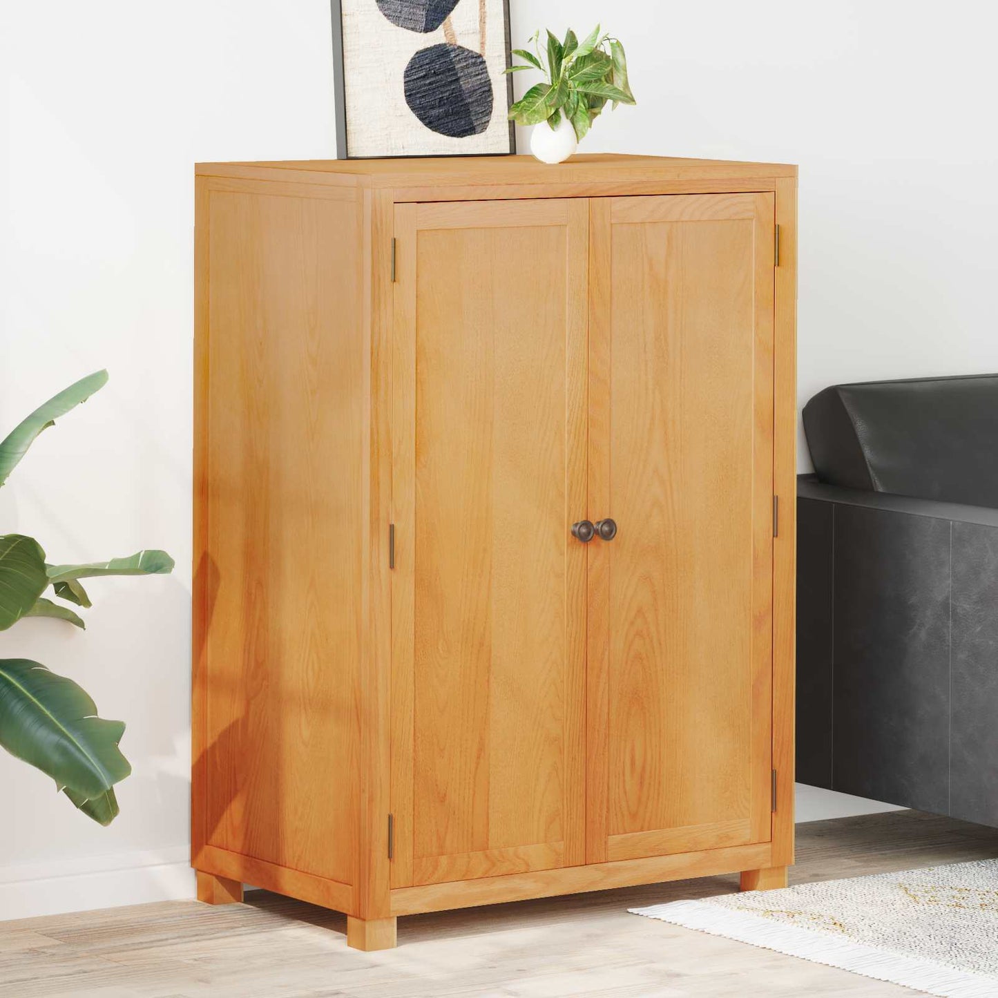 Wardrobe with Storage Brown 80 x 50 x 115 cm Solid Oak Wood