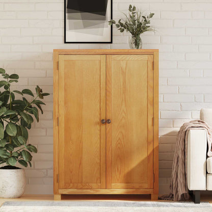 Wardrobe with Storage Brown 80 x 50 x 115 cm Solid Oak Wood