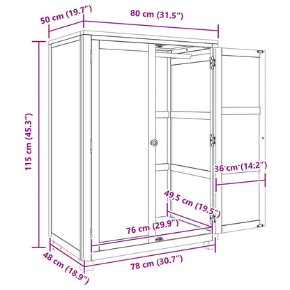 Wardrobe with Storage Brown 80 x 50 x 115 cm Solid Oak Wood