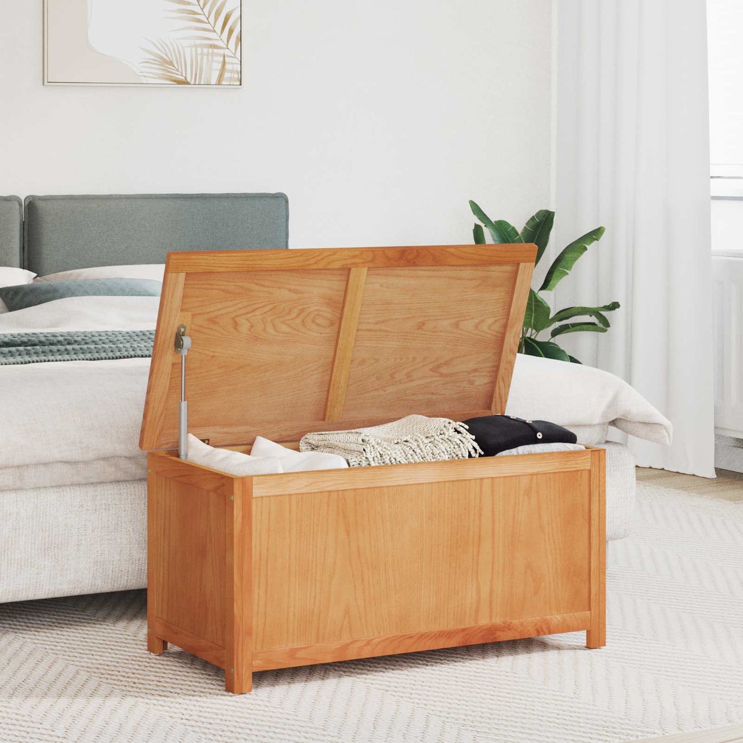 Storage Box 90 x 45 x 45 cm Solid Oak Wood