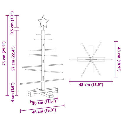 Wooden Christmas Tree Brown 75 cm Bamboo