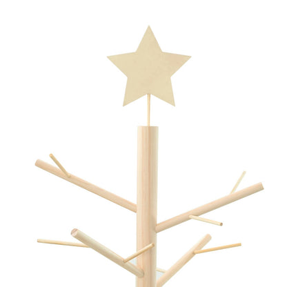 Wooden Christmas Tree with Stand Natural 75 cm Solid pine wood