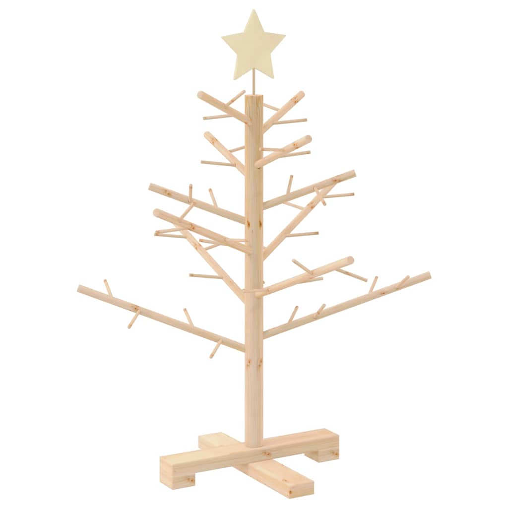 Wooden Christmas Tree with Stand Natural 75 cm Solid pine wood